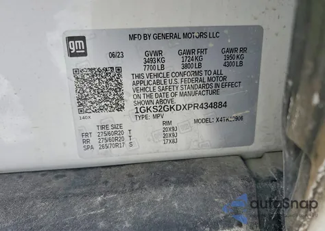 2023 GMC Yukon Xl K1500 Slt z USA, uszkodzony, nr VIN 1GKS2GKDXPR434884